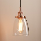Vintage Industrial Clear Glass Cloche Shade Lamp Ceiling Pendant Light Fixture