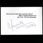 Star Trek Tng Autograph Marina Sirtis Signed Typed Quotation Card W  Coa Troi