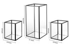 Phosphor Small Hurricane Candle Holder Set 3 Pieces  Black Glass Candle Holder