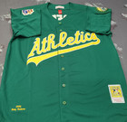 Vintage Rickey Henderson  24 Athletics Throwback Green Sewn Stitched Jersey 