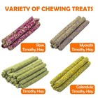 32 Pcs Timothy Hay Sticks 320g Rabbit Guinea Pig Chew Treats Mix Set