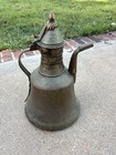 Vtg Antique Middle Eastern Arabic Turkish Hammered Copper Dallah Coffee Pot