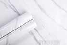 4ft X 50ft Gloss White Marble Granite Stone Wallpaper Vinyl Film Home 48  X 600 