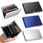 Metal Aluminum Wallet Rfid Blocking Crash Proof Credit Card Holder Case Pocket
