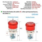 16mm 0 63 Inch Latching Emergency Stop Push Button Switch Spdt Mushroom Head