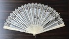 Antique Chinese Hand-embroidered Silk Folding Fan