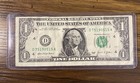 Fancy Serial Number 2021  1 Dollar Bill Error Note Cutting Error
