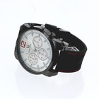 Big 57 5mm Black Finish Men s Quartz Watch Chronograph Style Black Silicone Band