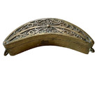 Rare Antique Southeast Asia Philippine Crescent-shaped Brass Betel Box   museum 
