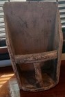 Antique Primitive Wooden Grain Scoop Scalloped Sides Mortised Best Dry Patina