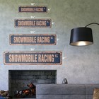 Vintage Snowmobile Racing 36  Wide Plastic Street Sign  Indoor outdoor Use