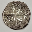 1589-1615 Cob 8 Reales Potosi Bolivia Genuine Circulated Pirate Age Scarce  m713