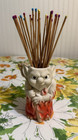 Vintage 80 s Ceramic Hand Painted Devil Match Holder Japan Halloween