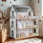 Wooden Dream Playhouse For Girls With Balcony doll House For Kids With Furnit   