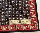 Authentic Robert Talbott Silk Italy Pocket Square Hanky Black Red Designer
