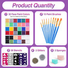 Face Painting Kit For Adult Party 32 Colors Professional Oil Face body Paint Kit
