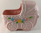 Vintage Napcoware Pink Ceramic Baby Carriage Planter Nursery Decor Keepsake