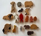 Lot Of 17 Kid   s Vintage Wood Cut Out Zoo Animals   Bill Ding Clowns  Children
