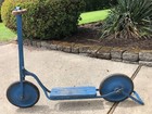 Antique Steel   Wood Child s Scooter-two Wheels W stand-similar To A Sheboygan