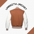 Men s Varsity Letterman Wool Baseball Bomber Jacket Real Leather Sleeves