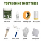 Tile Paint Black 16oz With 7-piece Tool Set  Bathtub Countertop Renovation