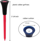 Rubber Cushion Top Golf Tees 50pcs Plastic 83mm Mixed Colors Tees   3 1 4 Inch
