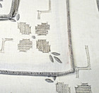 Set 8 Vintage Cream Taupe Embroidered Fabric Napkins 16 