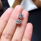 2ct Round Cut Lab Created Diamond Solitaire Stud Earrings 14k White Gold Finish