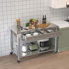 48 x24  Stainless Steel Work Table With Drawers  Rolling Workbench For Kitchen
