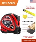 Easy To Read Magnetic Tape Measure - 25 Ft With Fractions And Metric  Belt Clip