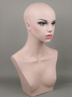 Fiberglass Woman Mannequin White Female Fleshtone Head Face Bust Retail Display