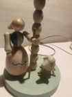 Vintage 1950s Nursery Wooden Lamp Mary Had Little Lamb