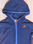 Adidas Boys Size 6 Blue Colorblock Hooded Full Zip Fleece Jacket