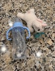 Baby Bottle 8oz Blue Handles Silicone Slow Flow   Unicorn Pacifier Holder