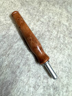 Hand Carved Dark Maple Wood Large Seam Ripper Sewing Tool Brushed Chrome Finish