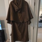 Brown Hooded Medieval Cloak Cape Halloween Costume Adult Unisex Renaissance Fair