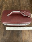 Vtg Samsonite Silhouette Burgundy Train Case Vanity Luggage No Key  Tag   Mirror
