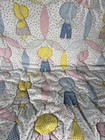 Vintage Baby Crib Quilt Multicolor Quilted Embroidered Lace Trim Cottage Core