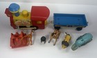 Vintage Fisher-price Circus Train 991 Engine Car Animals Ringmaster Elephant Lot
