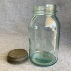Vintage Aqua Quart Boyd Mason Jar  W  Genuine Boyd Cap - Good Condition