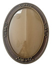 Antique Oval Frame Gesso Decoration Large Curved Domed Glass  2