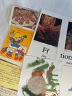 Vtg Ephemera Flash Cards Recipe Cards Rainbow Brite Bird Art Ooak Junk Journal