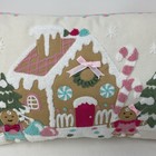 Gingerbread House W boy   Girl 12  X 19  Christmas Pillow Decor