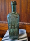Damaged Green L q  Wishart s Pine Tree Tar Cordial 1859 Patent 7 5 8  Bottle