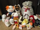 Lot Of 17 Stuffed Animals Plush Russ Berrie Clown Rabbit Owl Tiger Mouse Justen