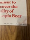 1970 s Olympia Beer Cardboard Store Sign Usa Large Vintage Breweriana