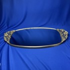 Vtg Ornate Gold Gilt Mirror Vanity Tray  Hollywood Regency Rose 16x8 Rectangle