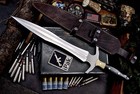 Cfk Ipak Handmade D2 Custom Viking Short Sword Dagger Hunting Sport Shiv Knife