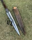 Ubr Custom Handmade High Carbon Steel Hunting Double Head Zulu Spear With Sheath