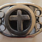 Cross Western Silver Black Metal Oval Men s Belt Buckle Fits 1 5 In Belt